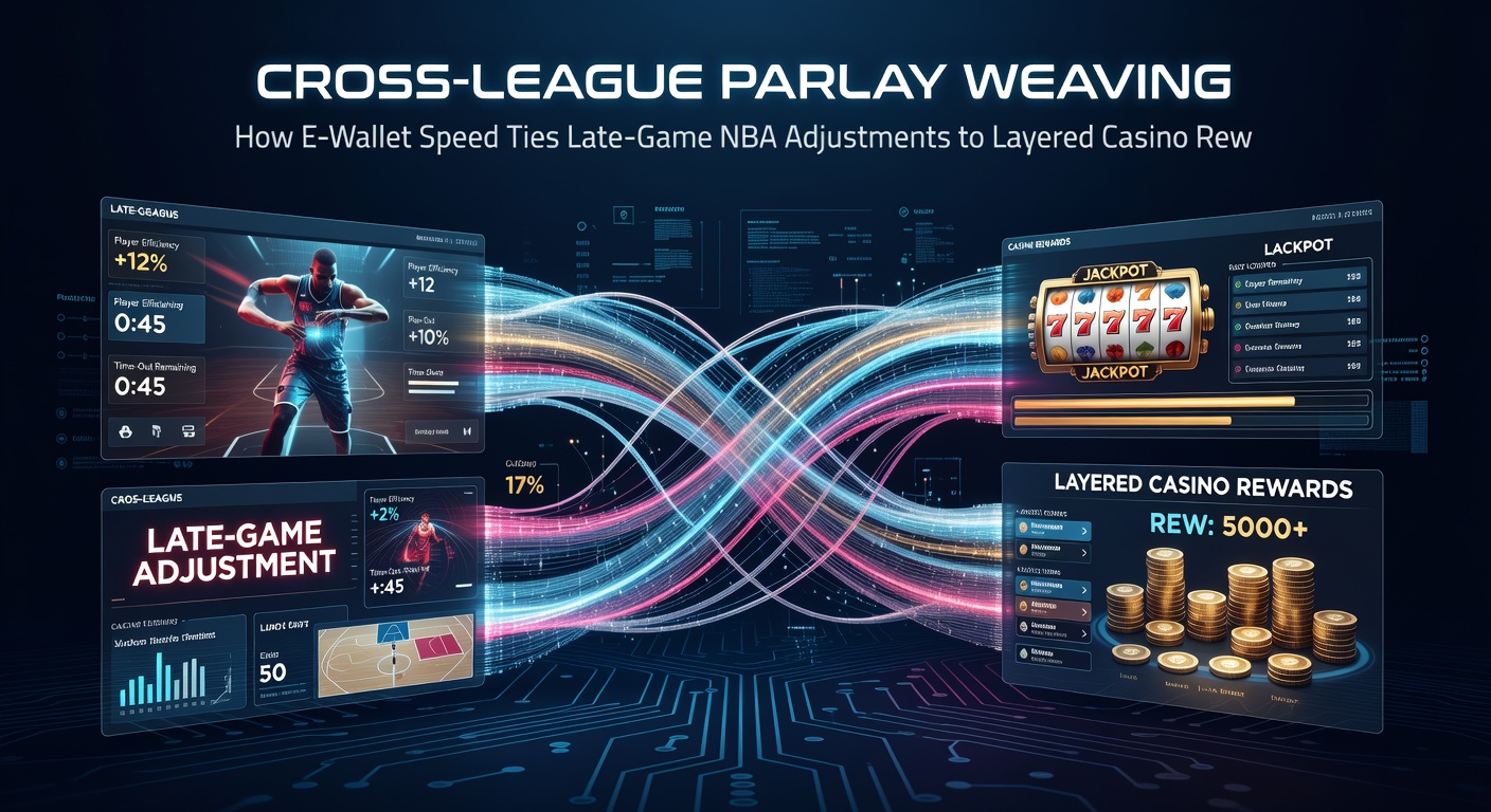Illustration of layered casino rewards activating after NBA parlay completion via instant e-wallet transfers