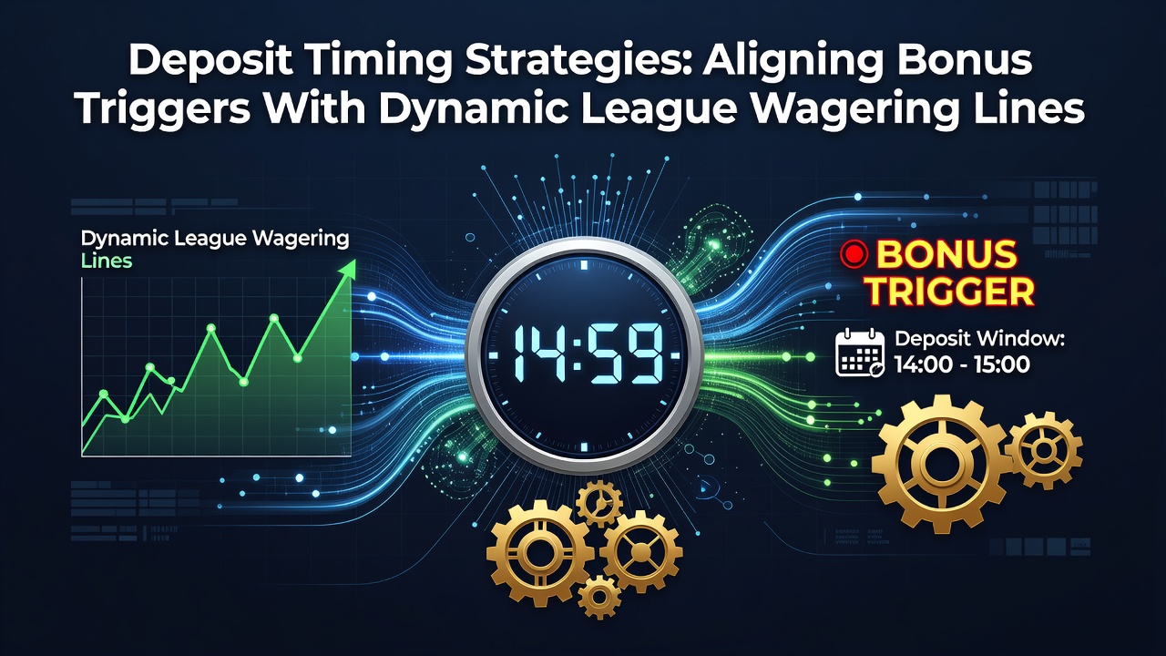 Illustration of deposit timing aligned with shifting sports betting odds and bonus triggers