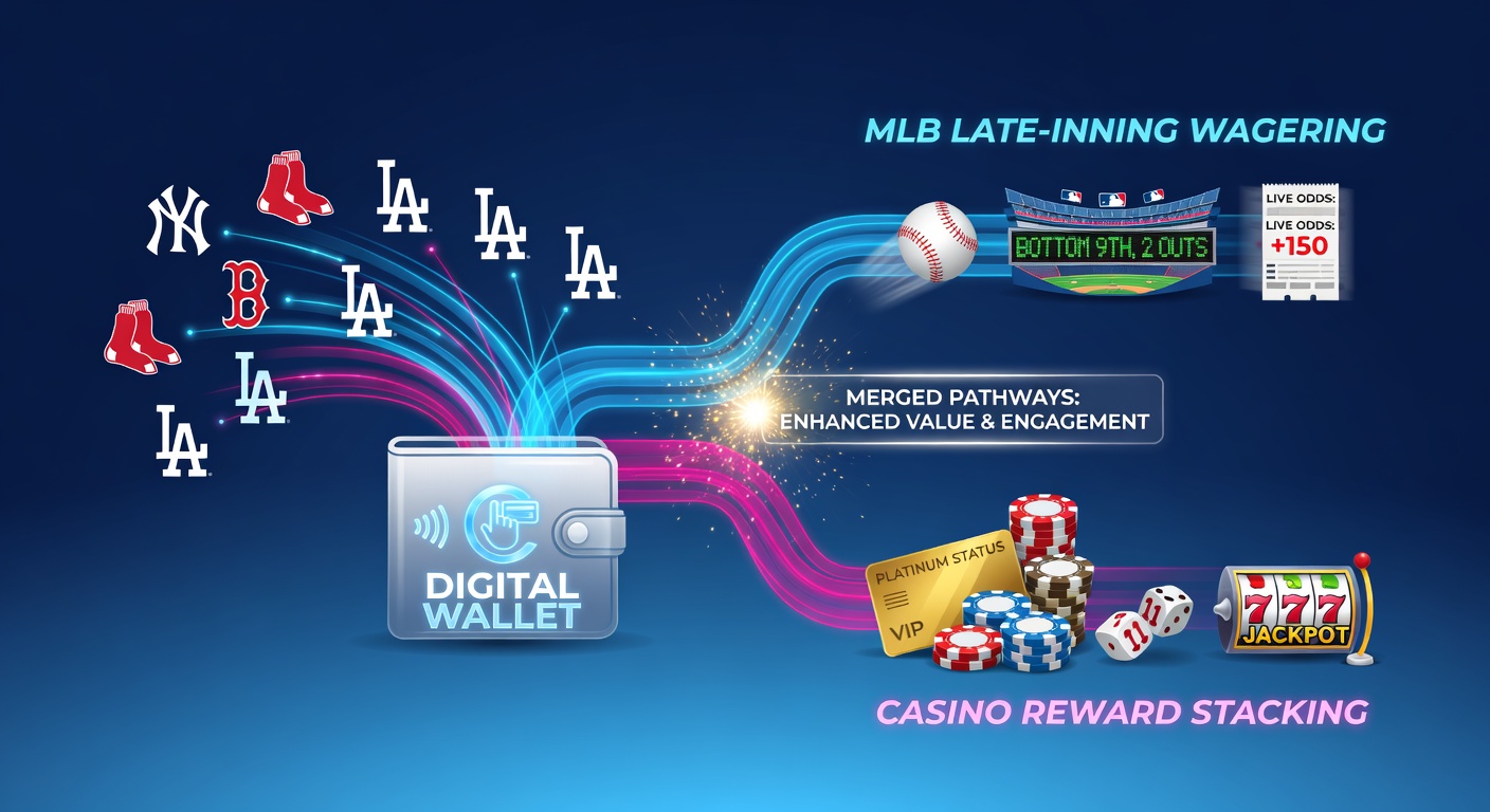 Mobile dashboard displaying stacked casino rewards alongside live MLB inning updates and wallet balance
