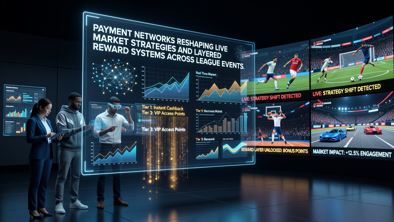 Digital payment networks connecting live sports markets with reward systems across leagues