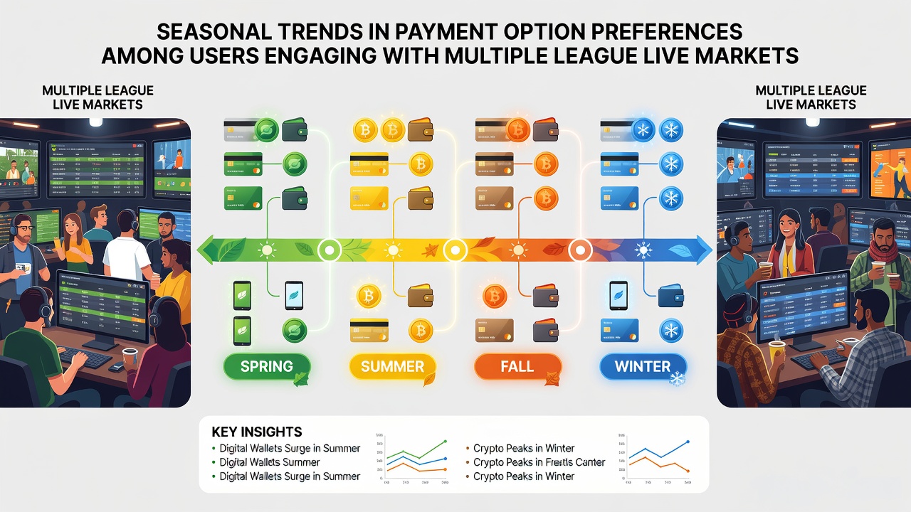 Infographic illustrating payment preference changes during summer and fall betting seasons